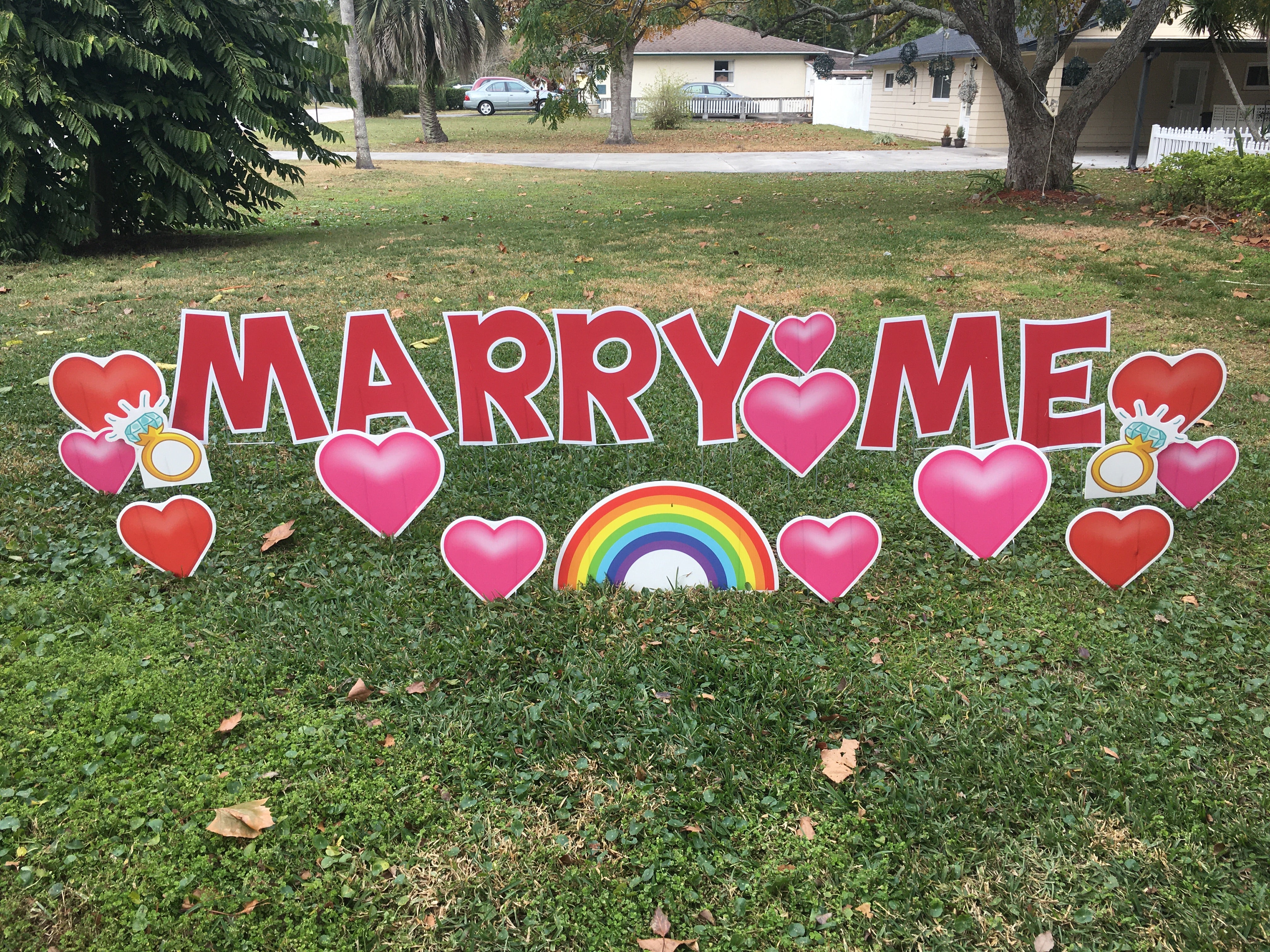 Marriage Proposal Yard Lawn Signs