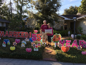 Wedding Aiinversary Yard Lawn Signs