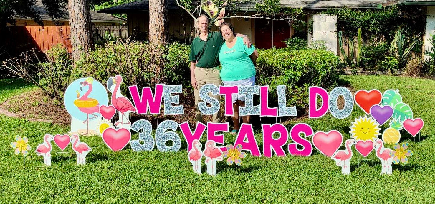 Wedding Aiinversary Yard Lawn Signs